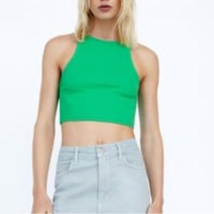 Zara Ribbed Crop Top. Size S.